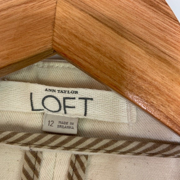 Loft Blazer Jacket Cream Navy Size 12 - Picture 4 of 8